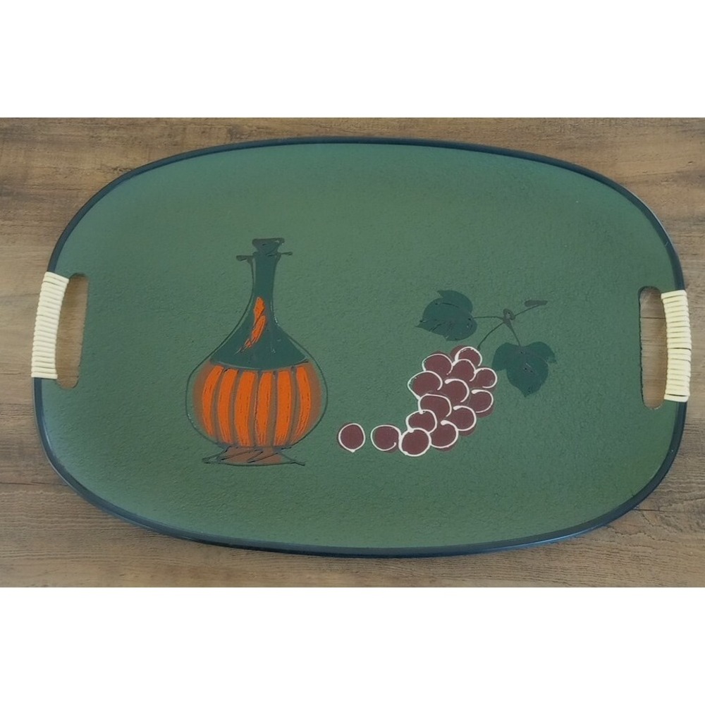VTG Mid Century 1960s Hand Painted Tilso Tray Grapes/Wine Made In Japan EUC